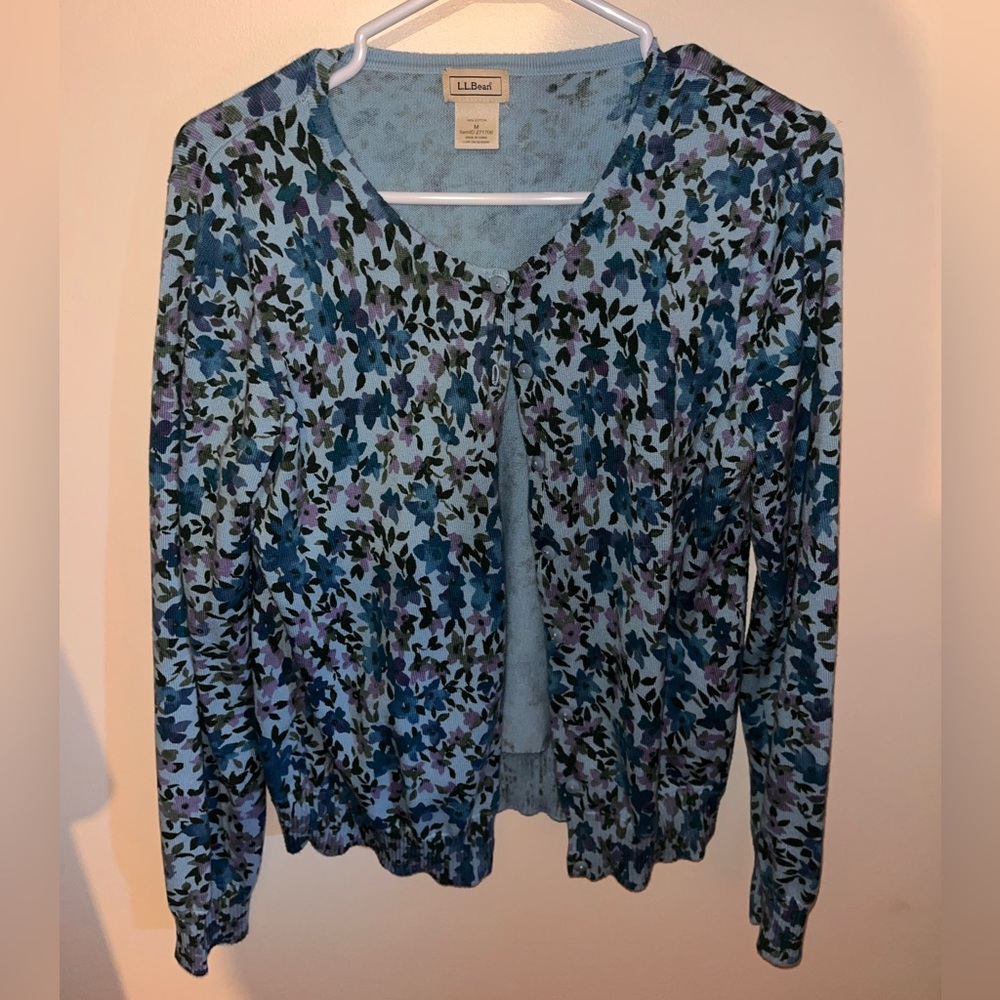 L.L Bean Floral cardigan